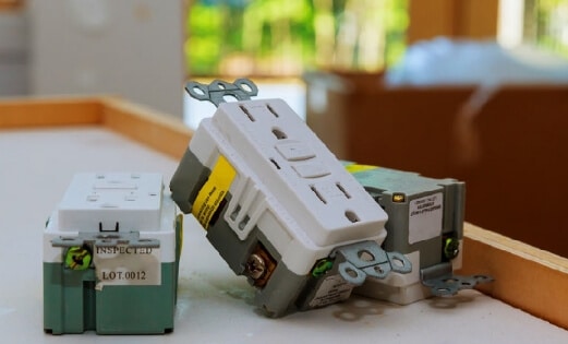Outlets On Table Before Installation